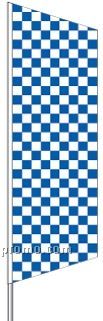 2 1/2'x8' Stock Zephyr Banner Drapes - Blue/White Checker