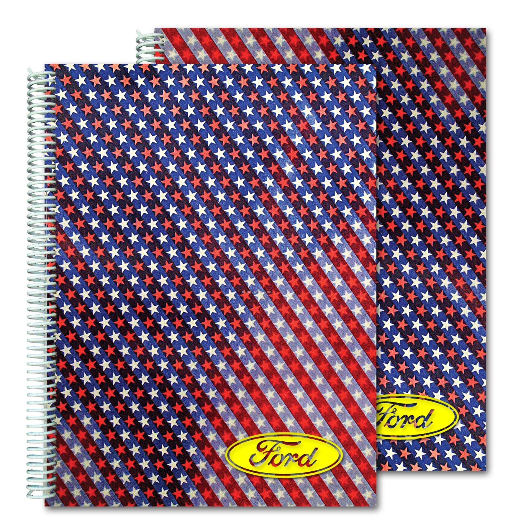 3d Lenticular Notebook Stock/Animated Stars And Stripes (Imprinted)