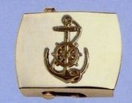 Deluxe Plated 2" Belt Buckle (Gold Anchor & Ship's Wheel)