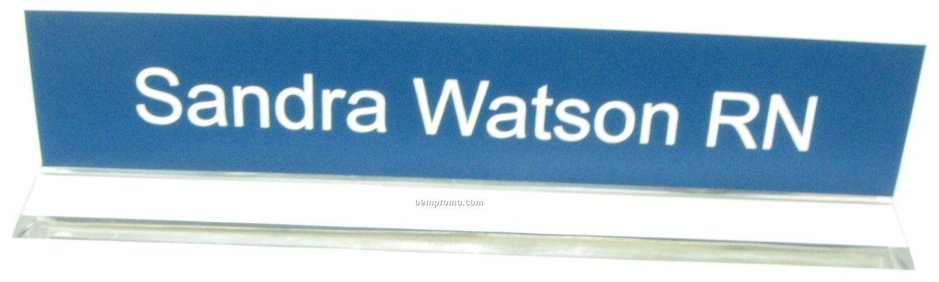 Desk Name Plate With Clear Acrylic Base (10")