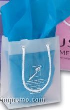 Frosted Clear Plastic Euro Tote Shopping Bag - 4 Mil (6"X3"X7")