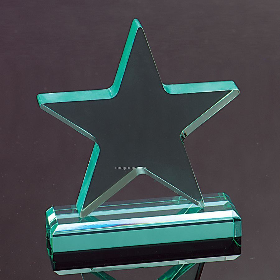 Jade Green Star Award With Base
