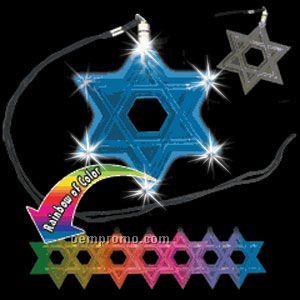 Light Up Necklace -star Of David - Color Changing