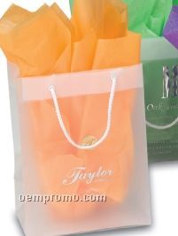 Frosted Clear Plastic Euro Tote Shopping Bag - 4 Mil (8"X5"X10")
