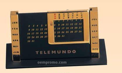 Gold Plated Column & Black Perpetual Calendar (Screened)