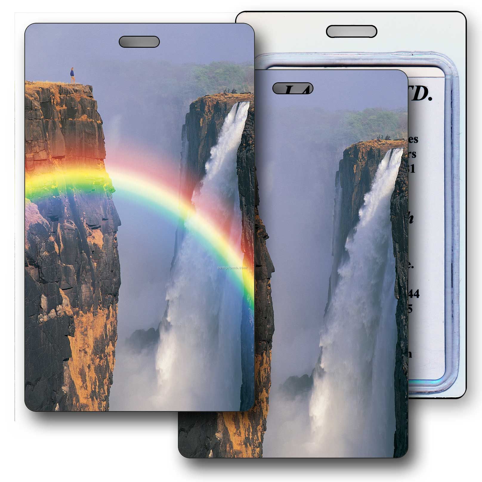 Luggage Tag 3d Lenticular Waterfalls, Rainbow, Stock Image (Blank Product)
