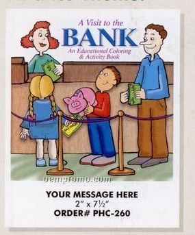 Stock Finance Theme - A Visit To The Bank Coloring Book