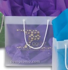 Frosted Clear Plastic Euro Tote Shopping Bag - 4 Mil (12"X4"X10")