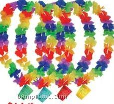 Silk Flower Leis With Shot Glasses (12 Pack)