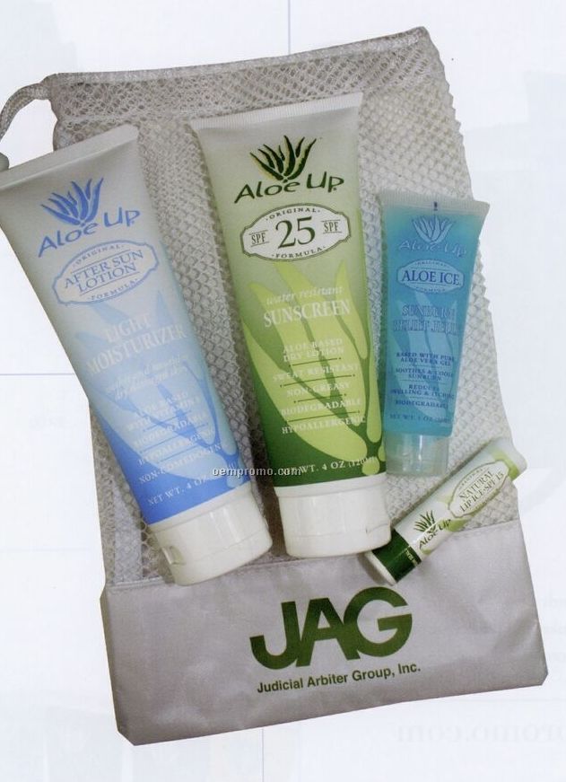 Spa Kit Collection Large White Mesh Bag W/ Sun Essentials
