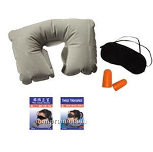Travel Kit With Pillow, Eye Cover & Ear Plugs