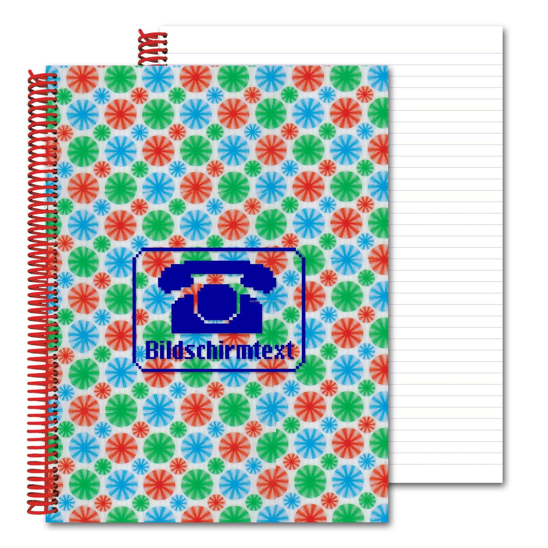 3d Lenticular Notebook Stock/Spinning Circles (Imprinted)