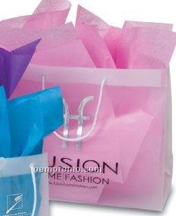 Frosted Clear Plastic Euro Tote Shopping Bag - 4 Mil (16"X6"X12")