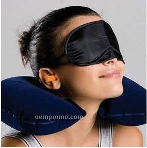 Travel Three Treasures Of Inflatable Neck Pillow, Eye Mask, Ear Plug