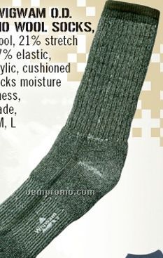 Olive Green Drab Wigwam Merino Wool Socks