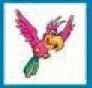 Bird Stock Temporary Tattoo - Smiling Parrot In Flight (1.5"X1.5")
