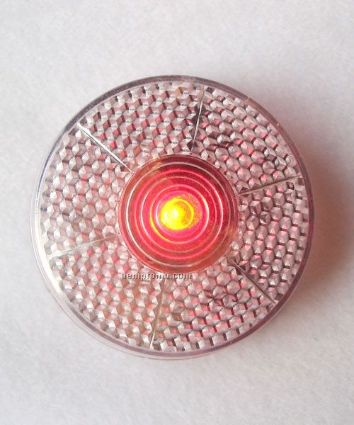 Clear Round Light Up Reflector W/ Red LED