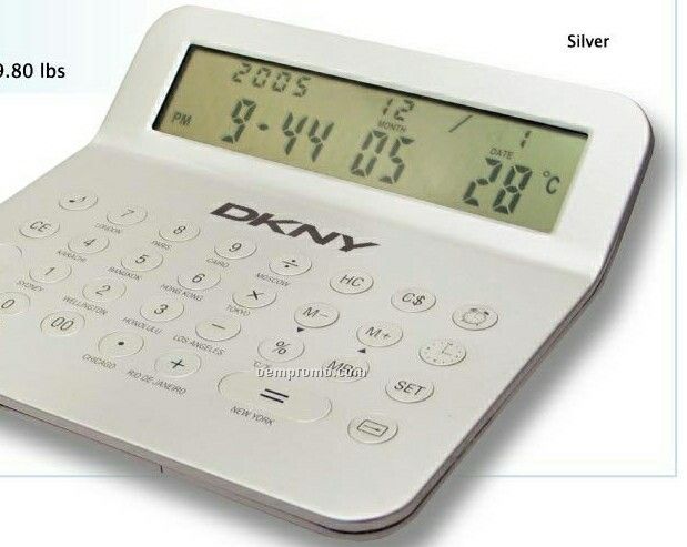 Metal World Time Calendar Alarm Clock/ Calculator
