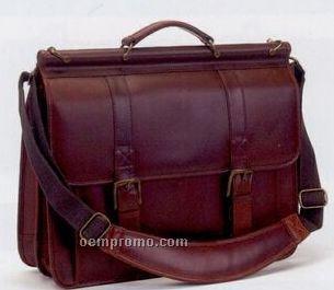 Oil Pull-up Leather Portfolio With Several Compartments / Laptop Holder