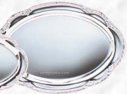 Oval Silver Plated Tray (8 1/2"X12 1/2")