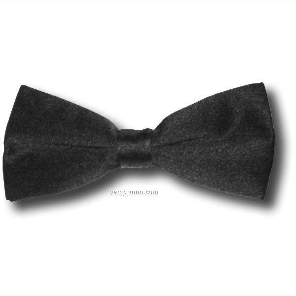 Poly Satin Banded Bowtie (Black)