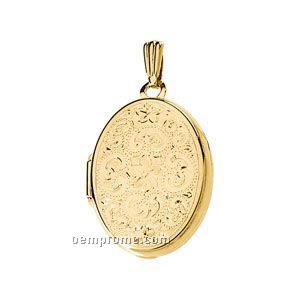 28-1/4x19-1/4 Ladies' 14ky Oval Locket Pendant