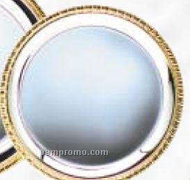 8" Silver Plated Round Tray W/ Gold Border