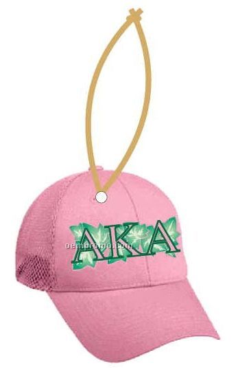 Alpha Kappa Alpha Sorority Hat Ornament W/ Mirror Back (3 Square Inch)