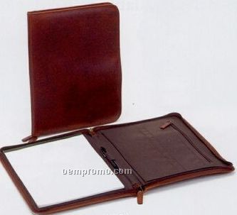 Oil Pull-up Leather Padfolio With 8.5"X11" Pad & Pen