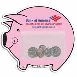 Piggy Bank Magnet W/ Pocket