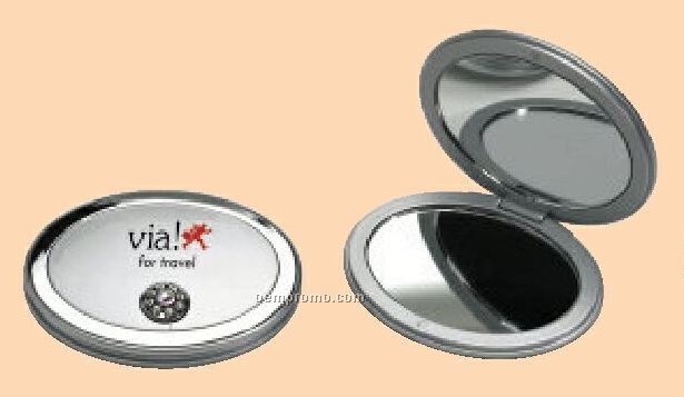 Silver Swarovski Compact Mirror