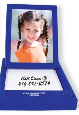 Blue Pop-up Picture Frame W/Notepad (Printed)