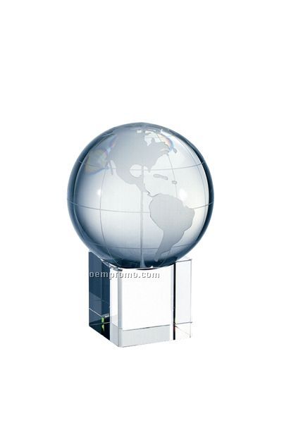 Medium World Globe W/ Cube Base (Longitude & Latitude)