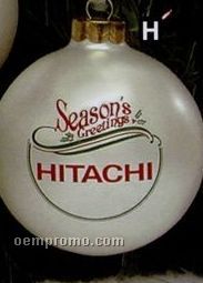 Seasons Greetings Swirl Semi-custom H Design Ornament (2-5/8")