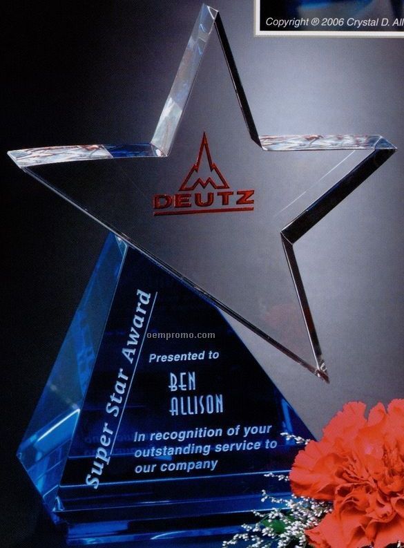 Star Gallery Crystal Azure Star Award (6 1/2")