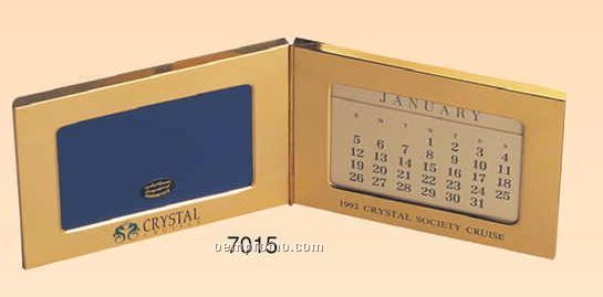 Brass Perpetual Calendar & Photo Frame (Screened)