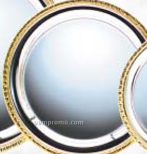 10" Silver Plated Round Tray W/ Gold Border