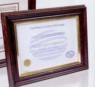 8-1/2"X11" Monarch Rosewood Burl Certificate Frame W/ Gold Liner