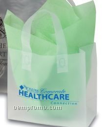 Frosted Clear Plastic Flexi-loop Shopping Bag - 4 Mil (10