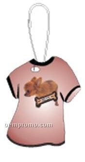 Long Haired Chihuahua Dog T-shirt Zipper Pull