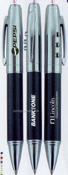 2 Tone Laser Light Retractable Pen