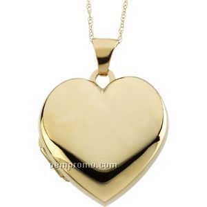 22-1/2x22-1/4 Ladies' 14ky Heart Locket Pendant