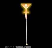 Light Up Stir Stick W/ Amber Orange Martini Glass Handle