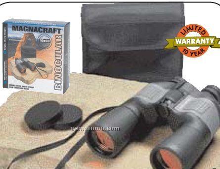 Magnacraft 10x50 Binoculars With Ruby Red Coated Lenses (Black/ Gray)