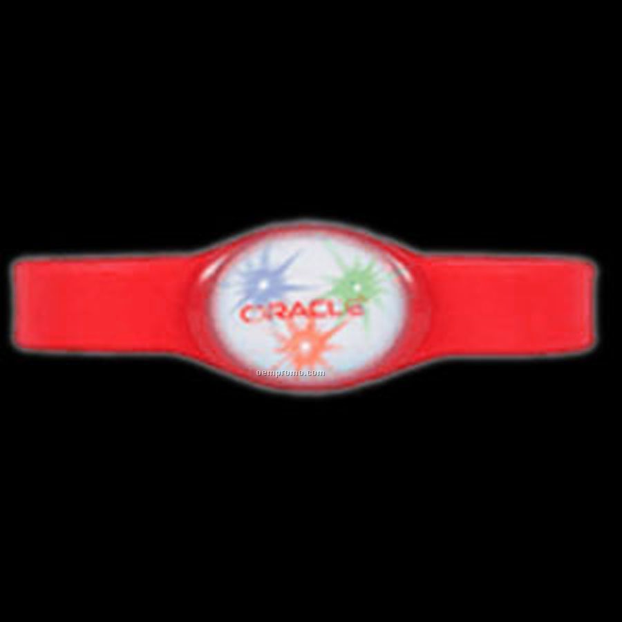 Red Light Up Bracelet With Multi-colored LED