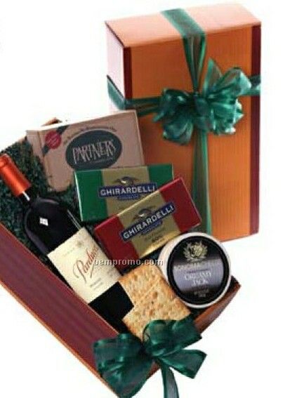 Tempting Treats Gift Basket With Wine & Cheese