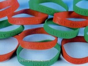 Christmas Rubber Bracelets W/ Holiday Sayings