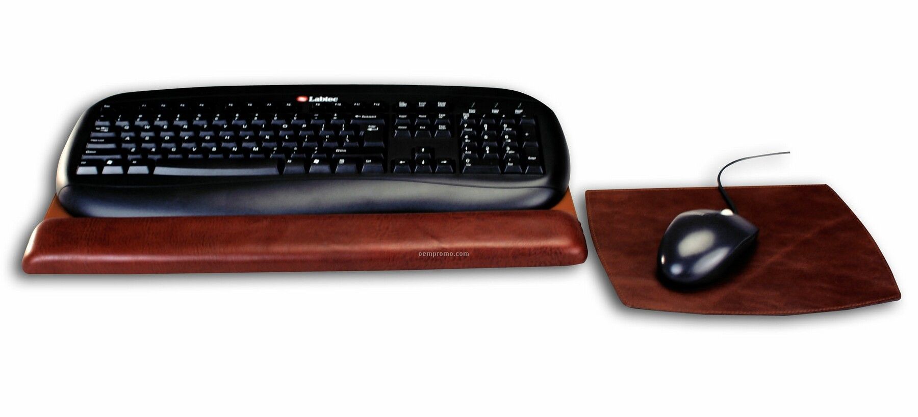 Mocha Classic Leather Mouse Pad & Keyboard Pad Kit