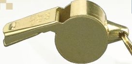 Gi Style Brass Finish Police Whistle With Lanyard