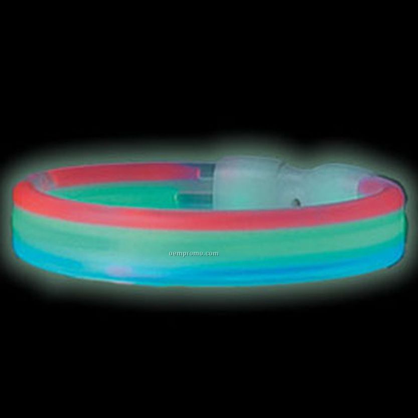 Triple Wide Rgb Glow Bracelet (8